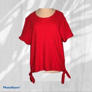 Madewell Red Short Sleeve Blouse XL